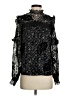 Three Floor Black Long Sleeve Blouse Size 0 - photo 1