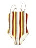 Solid & Striped Stripes Yellow Ivory One Piece Swimsuit Size M - photo 1