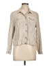 Vince Camuto Stripes Tan 3/4 Sleeve Button-Down Shirt Size L - photo 1