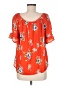 Sienna Sky 100% Polyester Orange Short Sleeve Blouse Size M - photo 2