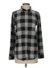 Faherty Checkered-gingham Gray Long Sleeve Blouse Size S - photo 1