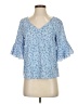 Shein Blue 3/4 Sleeve Blouse Size 4 - photo 1