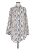 Express Animal Print Silver Long Sleeve Blouse Size M - photo 1