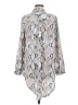 Express Animal Print Silver Long Sleeve Blouse Size M - photo 2