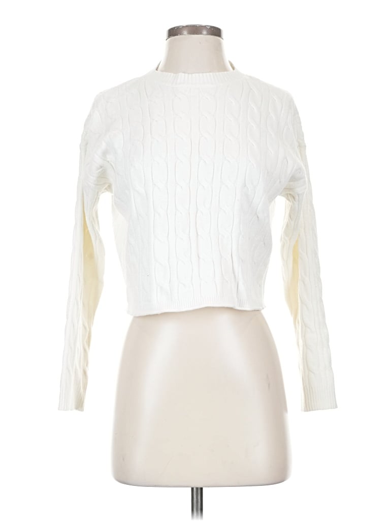 Pre-owned Dkny Jeans Turtleneck Sweater In White