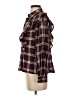 Zara 100% Polyamide Plaid Burgundy Long Sleeve Blouse Size S - photo 5