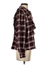 Zara 100% Polyamide Plaid Burgundy Long Sleeve Blouse Size S - photo 4