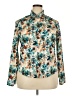 Unbranded 100% Polyester Floral Teal Long Sleeve Blouse Size XXL - photo 1