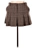 MNG Plaid Brown Formal Skirt Size 10 - photo 1