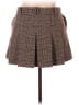 MNG Plaid Brown Formal Skirt Size 10 - photo 2