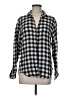 Grayson 100% Lyocell Checkered-gingham Gray Long Sleeve Blouse Size Med (3) - photo 1