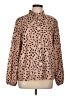 Unbranded 100% Polyester Animal Print Brown Long Sleeve Blouse Size L - photo 1