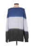 Umgee Color Block Blue Pullover Sweater Size S - photo 2