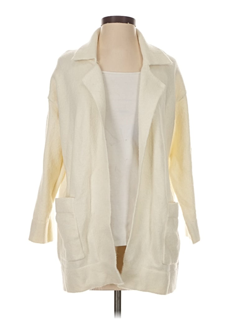 Pre-owned Thread & Supply Cardigan Sweater In White