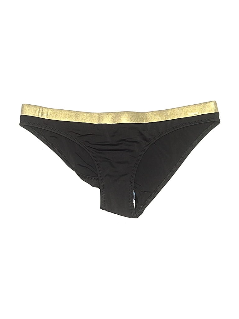Pre-owned Solid & Striped Swimsuit Bottoms In Gold