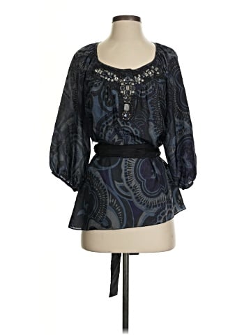 Liquid 3/4 Sleeve Silk Top (view 1)