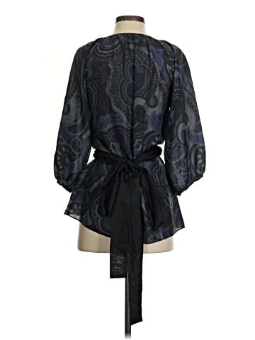 Liquid 3/4 Sleeve Silk Top (view 2)