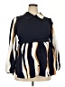 Shein Curve Stripes Blue 3/4 Sleeve Blouse Size 2X - photo 1