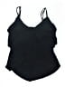 Aqua Green Solid Black Swimsuit Top Size S - photo 1