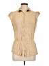 Assorted Brands Tan Sleeveless Button-Down Shirt Size L - photo 1