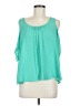 Lush 100% Polyester Teal Sleeveless Blouse Size M - photo 1