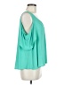 Lush 100% Polyester Teal Sleeveless Blouse Size M - photo 4