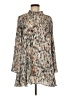 Olivaceous 100% Polyester Print Tan Casual Dress Size M - photo 1