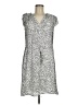 Lark & Ro 100% Polyester Animal Print Silver Casual Dress Size 8 - photo 1