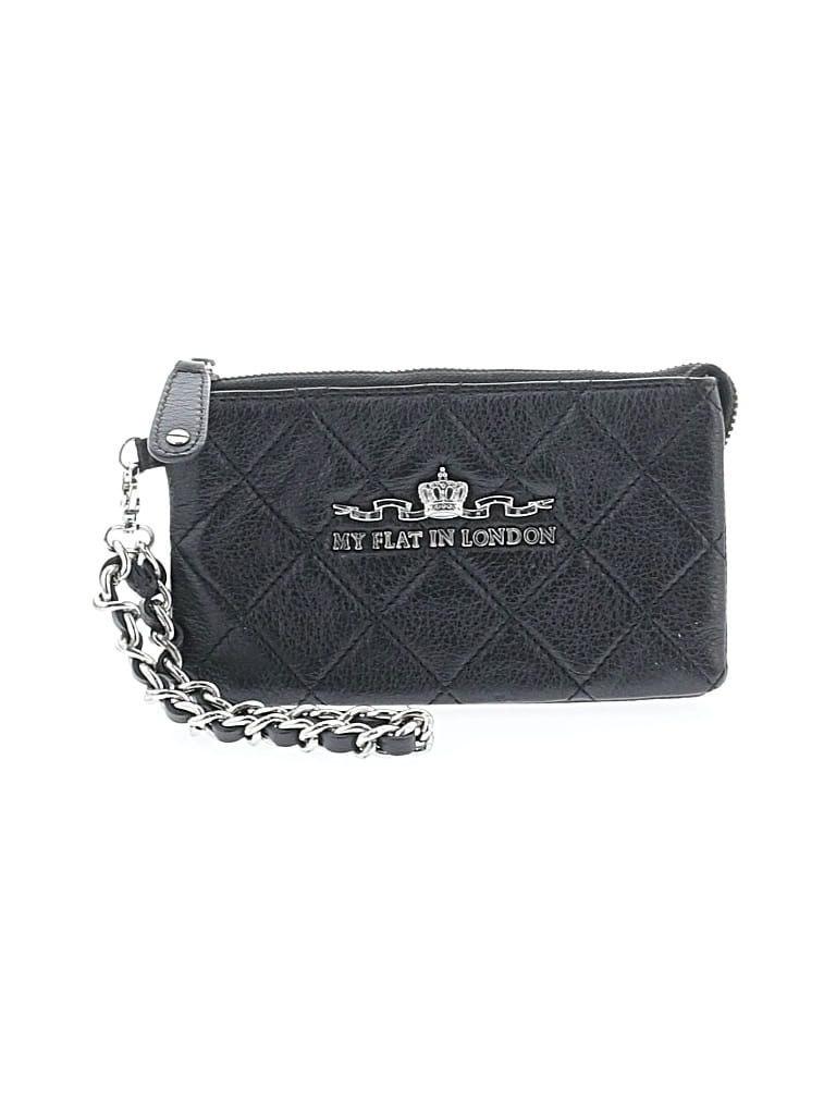 Pre-owned My Flat In London Leather Wristlet In Black