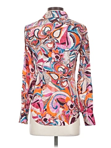 Etcetera Long Sleeve Silk Top (view 2)