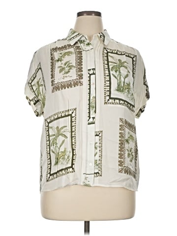 Ecru Short Sleeve Blouse (view 1)