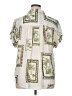 Ecru 100% Viscose Print Ivory Short Sleeve Blouse Size XL - photo 2