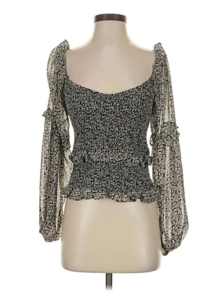 Pre-owned Astr 3/4 Sleeve Blouse In Gray