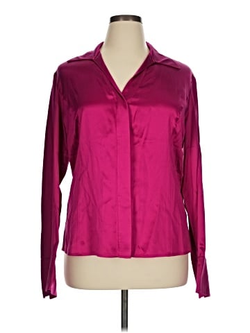 Lafayette 148 New York Long Sleeve Silk Top (view 1)