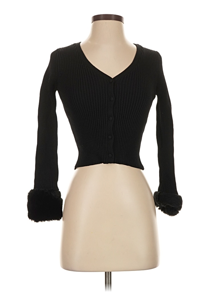 Pre-owned Zara Cardigan Sweater In Black