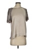 Rebecca Taylor 100% Polyester Metallic Silver Short Sleeve Top Size 2 - photo 1
