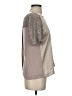 Rebecca Taylor 100% Polyester Metallic Silver Short Sleeve Top Size 2 - photo 4
