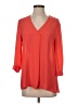 Rose + Olive 100% Polyester Orange 3/4 Sleeve Blouse Size S - photo 1
