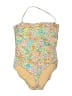 J.Crew Floral Yellow One Piece Swimsuit Size 12 - photo 1