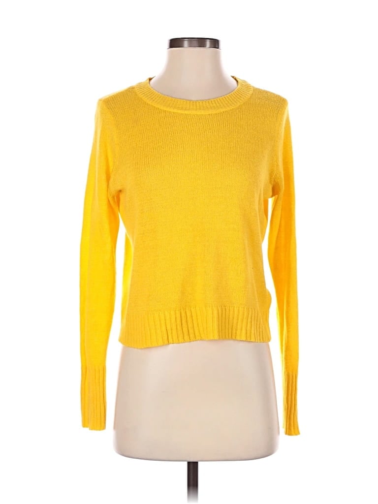 Pre-owned Divided By H&m Pullover Sweater In Yellow