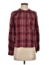 Pilcro Plaid Burgundy Long Sleeve Blouse Size S - photo 1