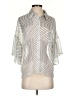 CAbi 100% Polyester Stripes Silver 3/4 Sleeve Blouse Size S - photo 1