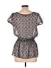 XXI 100% Polyester Black Gray Short Sleeve Blouse Size L - photo 2