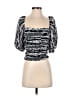 Ella Blue Silver Gray Short Sleeve Top Size S - photo 1