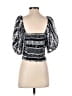 Ella Blue Silver Gray Short Sleeve Top Size S - photo 2