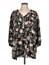 Unbranded 100% Polyester Black 3/4 Sleeve Blouse Size L (estimated) - photo 1
