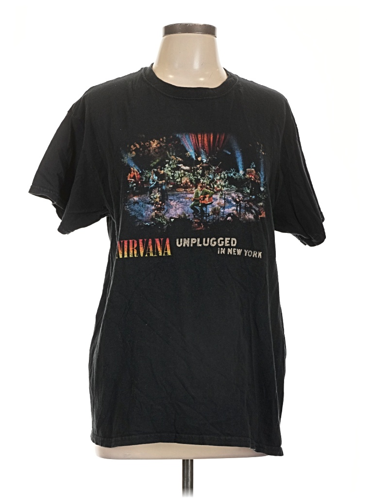 Pre-owned Nirvana Short Sleeve T-shirt In Black