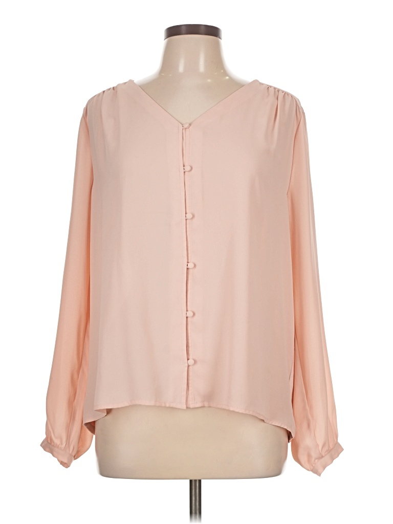 Pre-owned Apt. 9 3/4 Sleeve Blouse In Pink