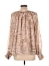 AaKaa 100% Polyester Tan Ivory Long Sleeve Blouse Size L - photo 2