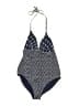 Boden 100% Polyurethane Tweed Blue One Piece Swimsuit Size 14 - photo 1